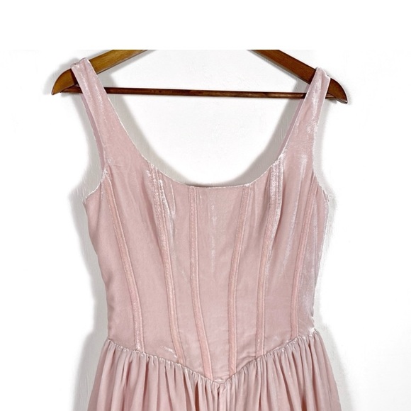 Reformation Pink Velvet Dress - Picture 4 of 7